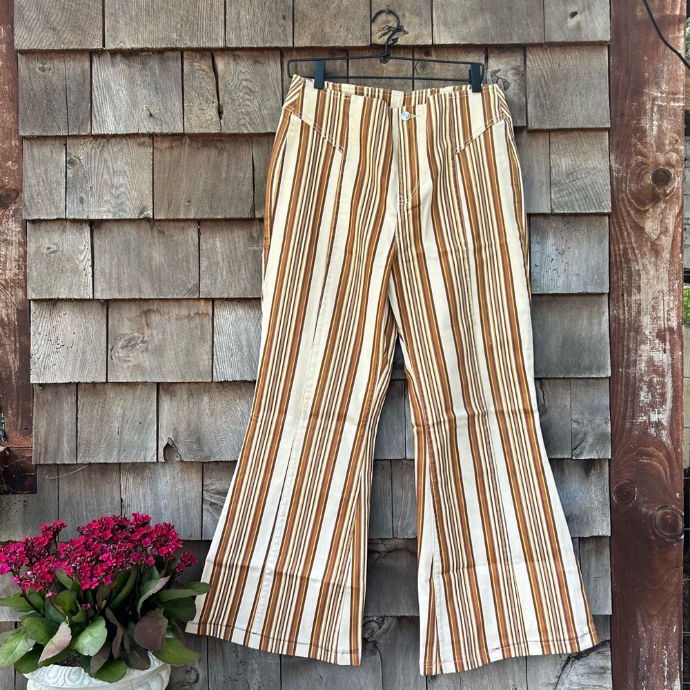 Free People Striped Bell Bottoms